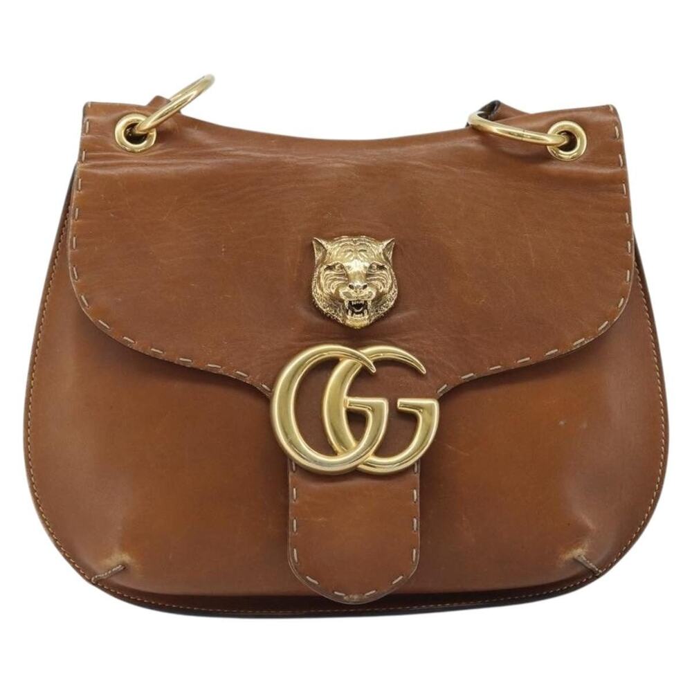 Gucci Leather Dionysus Shoulder Bag Brown